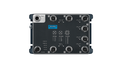 EN 50155 M12 8GE Managed Switch, 24~110 VDC